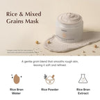 MIDHA RICE WASHOFF MASK DISCOVERY SET, 1.76oz x 3/50g, Dull Skin Care, Hydrating and Soothing, Pore Refining Treatment, Vitamin C face mask, Skincare for Travel, Mini Skincare Kit, 3-in-1 Set