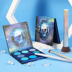 docolor Eyeshadow Palette 9 Colors Blue Eyeshadow Gemstone Shadow Palette Highly Pigmented Mattes Shimmers Smokey Glitter Cream Colorful Powder Blendable Long Lasting Waterproof Makeup Palette