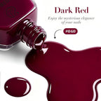 AZUREBEAUTY Dark Red Nail Polish, Quick Dry Nail Lacquer Natural Strengthening Treatment Kit DIY Salon at Home Women Gifts 0.34 fl oz