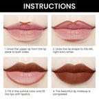 evpct 1Pcs Dark Deep Brown Matte Lip Liner and Lipstick Combo Set Kit for Women, Magic Neutral Lipsticks 24 Hours Original Lipstick and Lips Liner Pencil Stain Gloss Makeup Long Lasting Waterproof