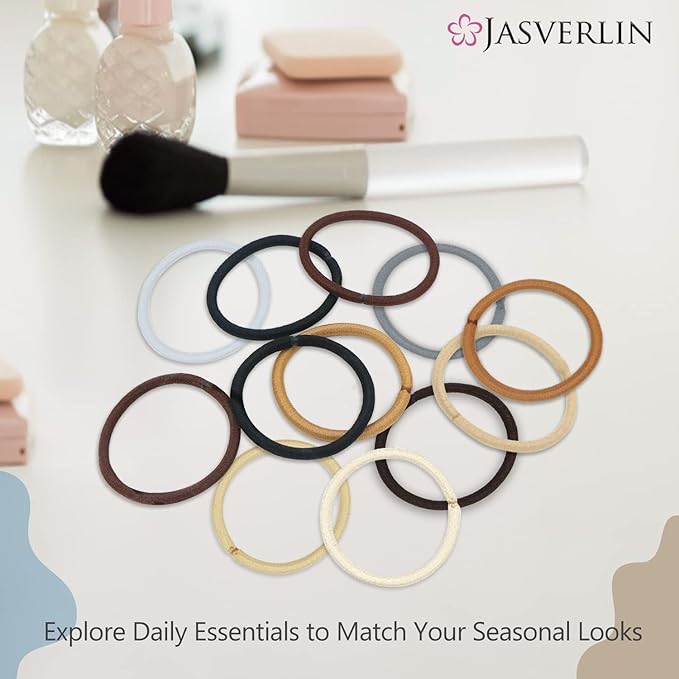 No Metal Hair Ties, Light Blonde, 50 Pieces, Elastic Ponytail Holders, No Pull Braided Hair Tying Bands