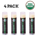 Earth's Daughter USDA Organic Lip Balm Stocking Stuffers 4-Pack Eucalyptus Mint Flavor - Beeswax, Coconut Oil, Vitamin E - Best Lip Repair Chapstick for Dry Cracked Lips.