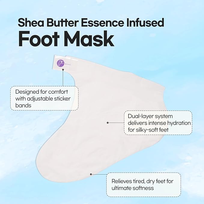 Epielle Intensive Repairing Foot Mask 6 Pairs, Renew and Soften with Coconut Oil & Milk Extract, Deep Moisturizing Socks for Dry, Cracked Feet, Self Care Gifts for Women, Spa Kit, Stocking Stuffers