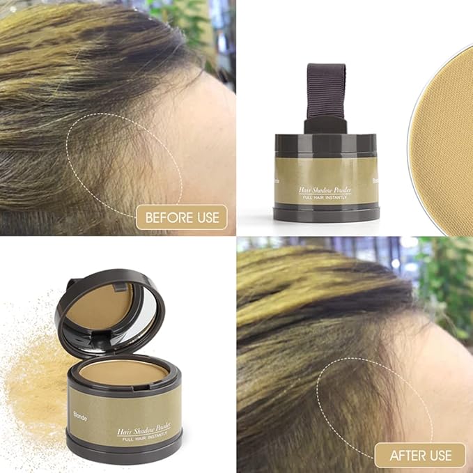 Hairline Powder (Blonde) - Instantly Conceal Gray Roots, Thin Hair Touch-Up, Hair Color Shadow Cover, 4g