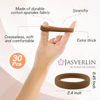 Sandy Blonde Hair Ties for Thick Hair, 2.4 Inch Large Seamless Cotton Ponytail Holders Soft Cloth Stretchy Strong Elastic Bands No Damage Crease 30 Pcs