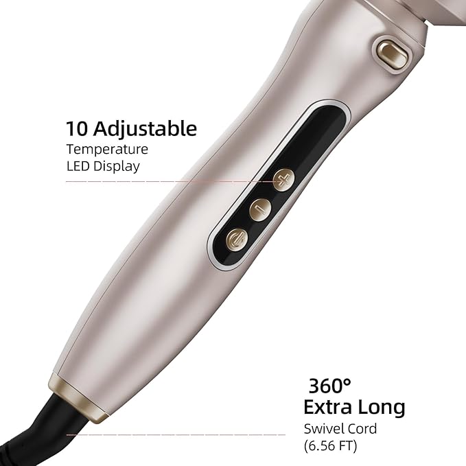 Thermal Brush, 1.7 Inch Heated Round Brush for Women, Dual Voltage Negative Ion Hot Brushes Styler for Blowout Look, Curling & Volumizing & Straightener for Dry Hair