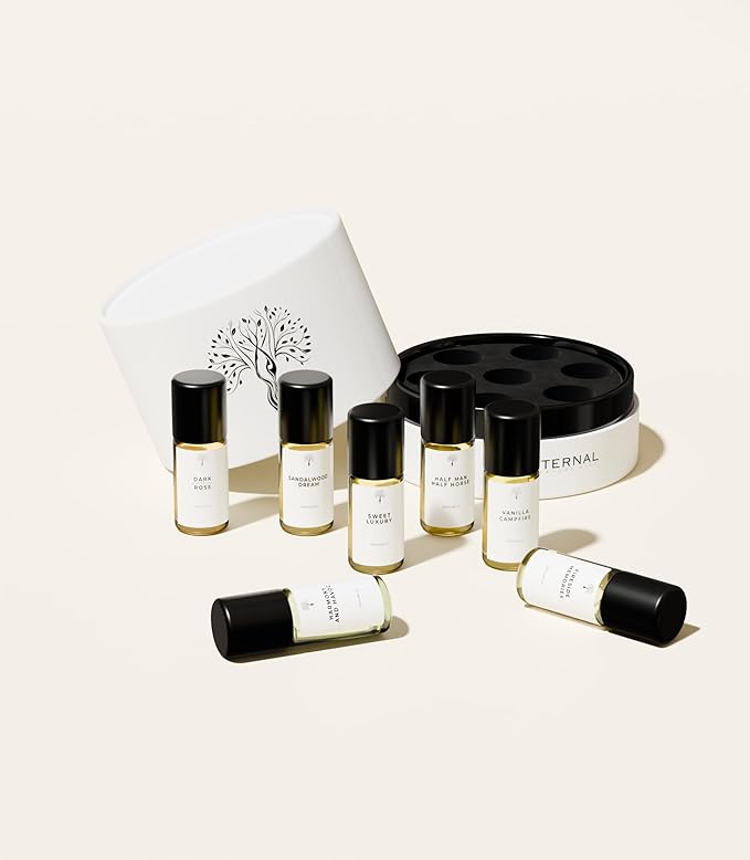 Eternal perfume Oils Roll on Travel Size perfumes for women Mini Mist Gift Set 7 Piece Collection perfume for men unisex Long Lasting perfumes set for womens 7 x 3 ml/0.17 FL Oz Gift Set for Women