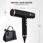 slopehill Professional Ionic Hair Dryer with Diffuser - Lightweight, Compact, Powerful & Fast Salon Blow Dryer with High Speed Brushless Motor for Travel, Women & Men (Ceramic, Black)