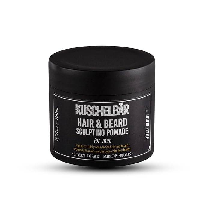 KUSCHELBAR - Pomade For Men | Pomade For Men Strong Hold | Natural Botanical Extracts | Shape and Control Your Beard or Mustache | Leave-In, Non-Greasy, Lightweight l 1,01 fl.oz