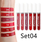 evpct 6Pcs Lipstick Matte Liquid Lipstick Lipgloss Set for Women, Dark Deep Bright Ruby Sexy Brick Red Mauve labiales mate 24 horas originales matte larga duracion 24 Hour Lipstick Long Lasting