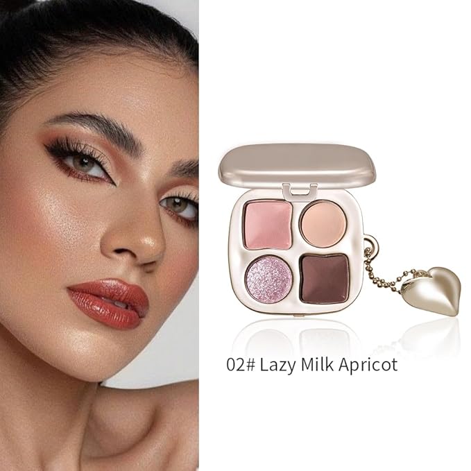 Multi-Finish Eyeshadow Palette, Matte Shimmer Metallic Eye Brightening Palette with Silky Smooth Powder, Fine Shimmer Duochrome Sparkle, Long-Lasting Blendable Shadows for Aegyo-Sal Highlight-2#