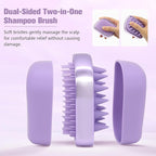 2-in-1 Scalp Massager Shampoo Brush,Scalp Dandruff Removal with Soft Silicone Bristles,Wet & Dry Scalp Care Head Scrubber Hair Washing,Comfortable for All Hair Types