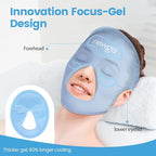 NEWGO Ice Pack Face Ice Mask for Puffy Eyes, Cooling Face Mask Reusable with Thick Gel Pad in Forehead & Eye Zones for Migraines, Post-Surgery, Redness, Allergy Swelling Pain Relief