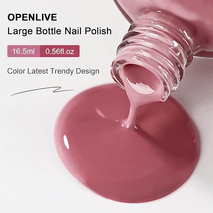 16.5ml Dark Pink Nail Polish Large Volume Quick Drying Nail Polish, Fast Drying and Long Lasting Color Nail Art DIY Home Manicure Gift for Women