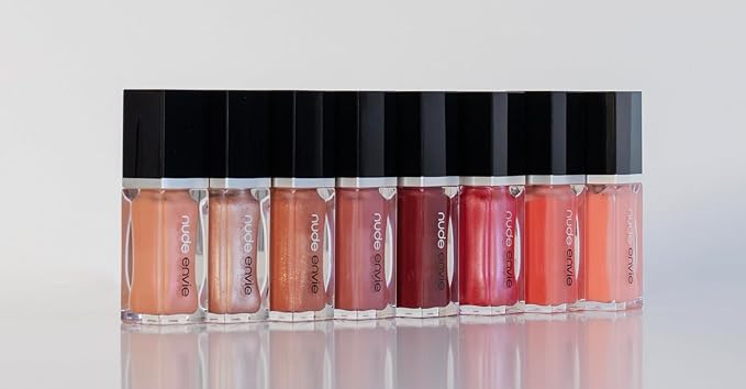 nude envie - Lip Gloss - High-Shine Finish - Moisturizing & Easy Application - Luxury Hydration - Non-Sticky Formula - With Vitamin E & Glycine Soja Oil - Vegan, Paraben-Free & Cruelty-Free - Shimmer