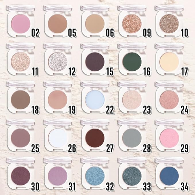 Matte White Single Eyeshadow Makeup, Neutral Cream Powde Eye Shadow for Women, White Matte Singles Eyeshadow Palette Pigmented Waterproof, sombras para ojos, Girls Christmas Eyeshadows Gifts 26