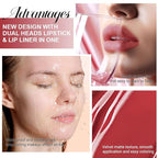 evpct 1Pcs Bright Fire Ruby Red Matte Lip Liner and Liquid Lipstick Stain Makeup Set for women, Red Long Lasting Smudge Proof Lipstick labiales matte mate larga duracion listip 24 hours originales,14#