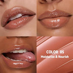 1Pc Nude Brown Butter Lipstick Tinted Lip Balm, Shine Moisturizing Plumper Lipstick for Women,Natural Nourishing Hydrating Lip Gloss Stain for Dry Lips,Lightweight Lip Liner Care Vegan Makeup