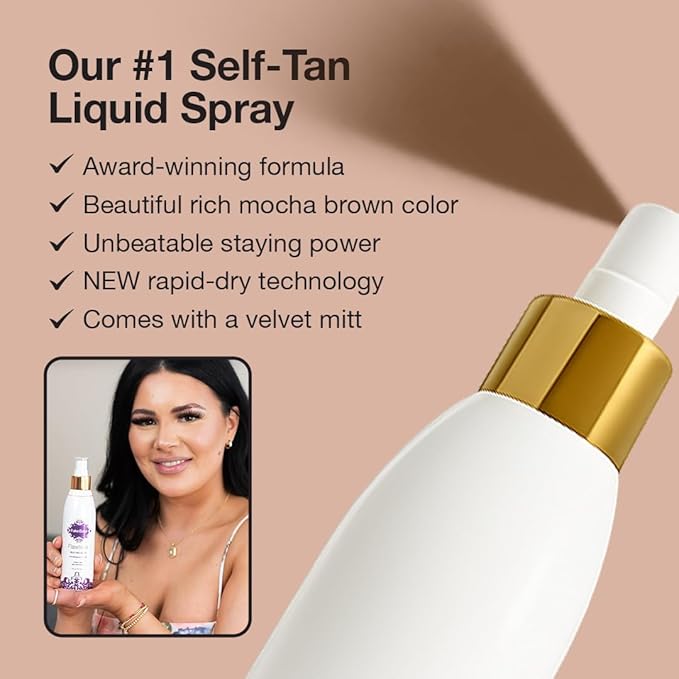 Fake Bake Flawless Self-Tanning Liquid Streak-Free, Long-Lasting Natural Glow For All Skin Tones - Sunless Tanner Includes Professional Mitt For Easy Application, Black Coconut Scent - 6 oz