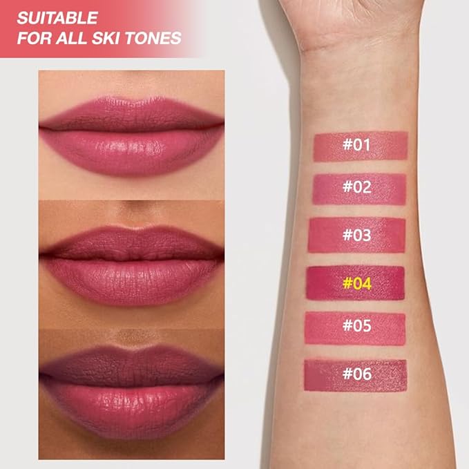 Dark Grape Purple Matte Lipstick Crayon for Women, Long Lasting Waterproof Velvet Lip Liner Pencil, High Pigment Creamy Lipstick, Longwear Non-Drying Lip Makeup Cruelty-free 24 Hours, 04#