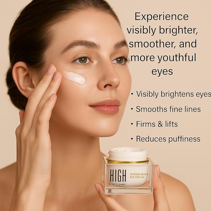 Intense Repair Eye Cream Lightweight Retinol, Peptides & Vitamin C Formula for Dark Circles, Puffiness & Fine Lines – Anti-Aging, Paraben-Free & Cruelty-Free