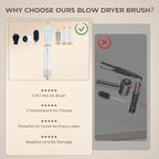5 in 1 Blow Dryer Brush, Upgrade Hair Dryer Brush Air Curler Air Curling Wrap Styler, Detachable Hot Air Brush Negative Ion Curling Brush Iron, Hair Styling Tools for Drying Curling Straightening