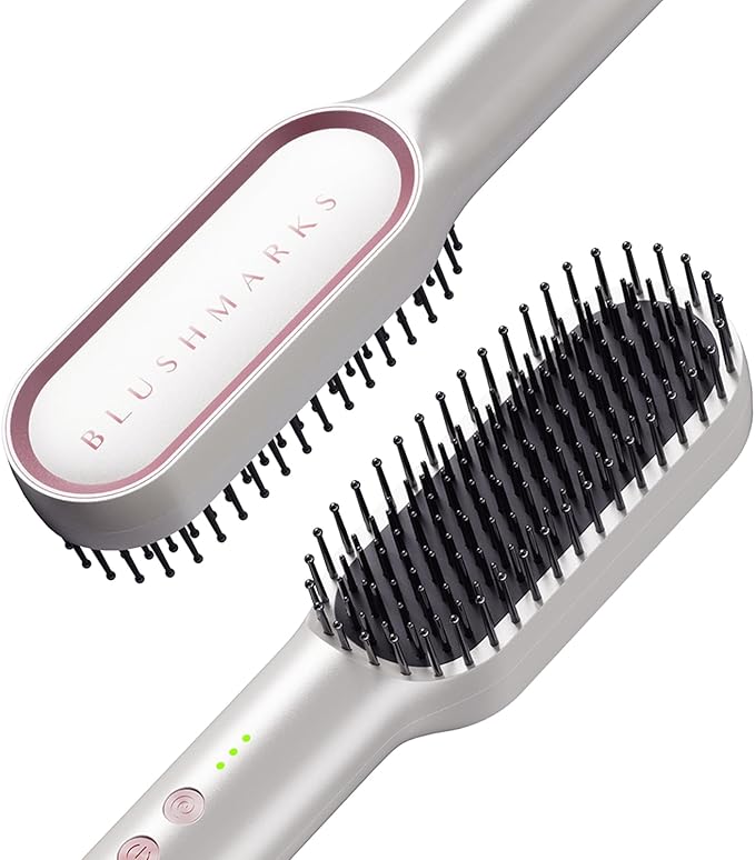 Hair Straightening Brush, Upgraded Negative Ionic Straightener Comb and Blow Dryer 2 in 1 for Women and Girl, 3 Optional Mode, Hot Air & Cold Air and Straighten & Curl Hair, Idea Gift