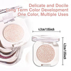 Pear White Single Glitter Eyeshadow Makeup, Neutral Powde Eye Shadow for Women, White Shimmer Singles Eyeshadow Palette Pigmented Waterproof, sombras para ojos, Girls Christmas Eyeshadows Gift