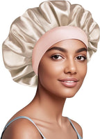 Satin Silk Bonnet for Sleeping, Soft Satin Lined Hair Bonnet for Women, Double Layer Sleep Nightcap