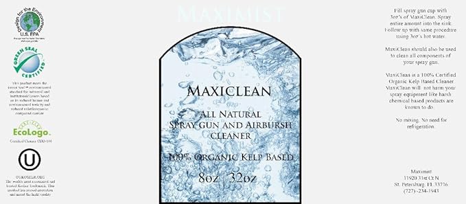 MaxiClean Organic Natural Airbrush Spray Tanning Spray Gun and Equipment Cleaner Gallon (4x32oz) (use for spray tan equipment)
