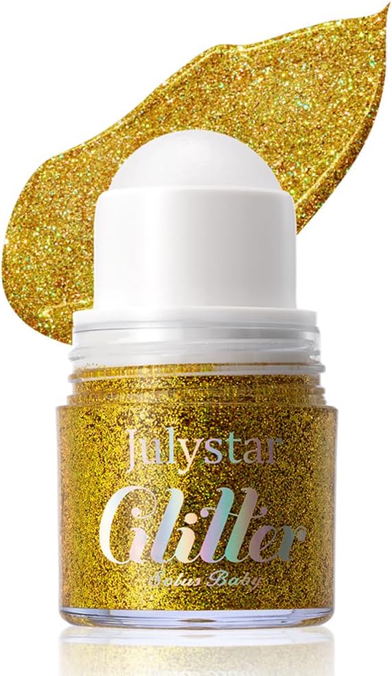 Roll-on Face Body Glitter Gel for Women Kids, Holographic Chameleon Color Glitter Gel Long Lasting Shimmer Makeup for Singer Concerts Music Festival Halloween Rave Accessories (#7 Blazing Sol)