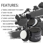 VOLLUCK Root Touch up Powder, Instant Hairline Powder for Thinning Areas and Gray Hair Coverage, Natural and Non-greasy Root Cover up for Women and Men (Black, 0.35 Ounce)