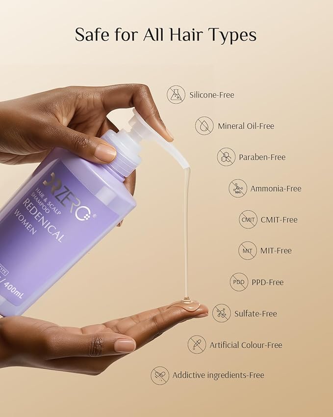 DR ZERO REDENICAL Hair Growth Shampoo for Women, 13.5 oz/400ml, Volumizing Thickening & Anti Hair Loss Regrowth Treatment, Clinically Tested for Hair Thinning with Redensyl, Japanese Hair Care Product