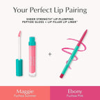 Thrive Causemetics Lip Filler Long-Wearing + Plumping Lip Liner, Shea Butter Hydrating Lip Plumper Retractable Lip Liner Pencil, Built In Sharpener, Vegan & Cruelty Free, Ebony (Fuchsia Pink)