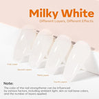 modelones Nail Strengthener and Growth Milky White Nail Polish Nail Repair for Damaged Nails Hardener Ridge Filler for Nail Strengthening Polish Gifts Women 15ml