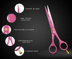 The Cut Factory- 6.5” Professional Hair Scissors - High Carbon 420 Stainless Steel Hair Cutting Scissors, Ultra-Sharp Barber Shears for Salon & Home (PINK)