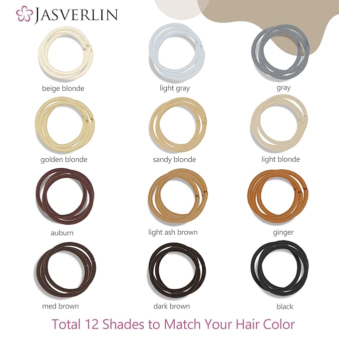 No Metal Hair Ties, Light Blonde, 50 Pieces, Elastic Ponytail Holders, No Pull Braided Hair Tying Bands