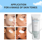 2PCS Centella Sunscreen SPF 50,Face Sun Screen Long-Lasting Protection,Madagascar Sunscreen,NO White Cast - Dry Oily Skincare (Blue)