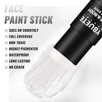 White Oil Based Face Body Paint Stick, Non-toxic Full-coverage Face Painting for Halloween Cosplay Joker Zombie Vampire Skeleton Clown Makeup, Waterproof Cream White Body Painting for Adults