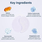 DIAMOND GAZE Firming Hydrogel Eye Patches 28 Pairs, 5-Min Retinol & Niacinamide Eye Masks to Smooth and Brighten, Reduce Fine Lines & Dark Circles, Relaxing Gifts for Her Holiday Set