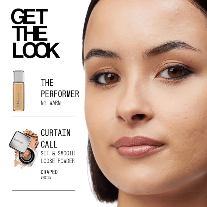 about-face THE PERFORMER Skin-Focused Foundation M1Warm – Medium Coverage, Long-Wear, Breathable & Buildable Base – Clean, Vegan, Hydrating Formula with Blue Agave & Chlorella – 1.08oz