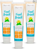 Oxyfresh Maximum Fresh Breath Lemon Mint Toothpaste - Clean Teeth & Fresh Breath - Natural Essential Oils & Natural Xylitol to Help Fight Tartar - SLS & Fluoride Free - 5 oz (Pack of 3)