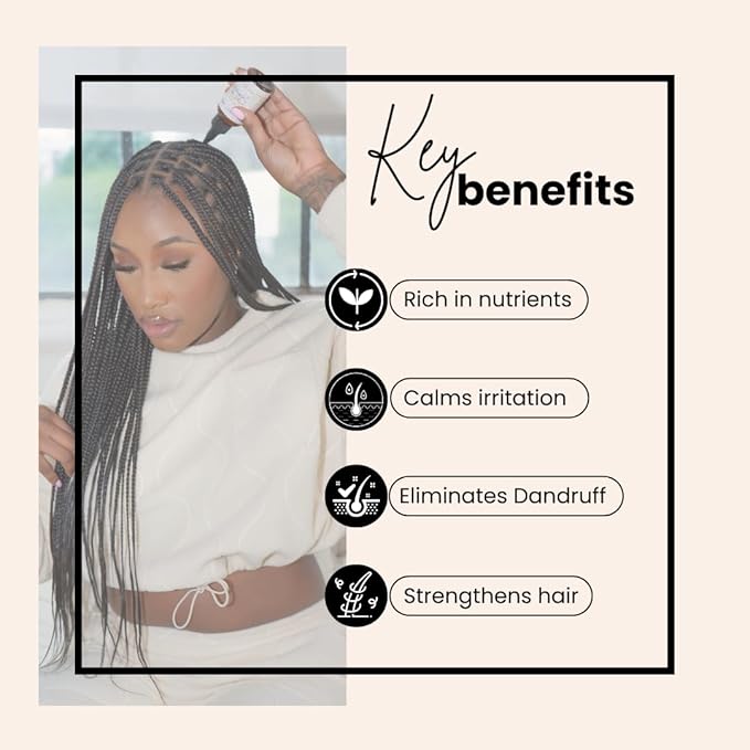 Bask & Lather Scalp Stimulator Hair Growth Oil, Cold Pressed Mint and Rosemary Blend with Grapeseed for Hair Growth, Organic Natural Leave in, All Hair Types, 2 Fl Oz