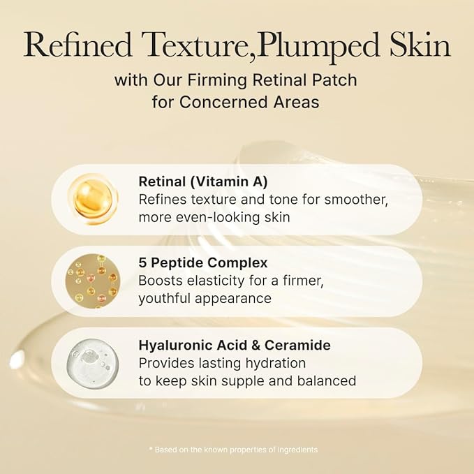 ARENCIA Retinal Boosting Eye Mask, Hydrogel Under Eye Patches with Peptides for Dark Circles, Puffiness, Fine Lines, 60 Patches, 2.96 oz