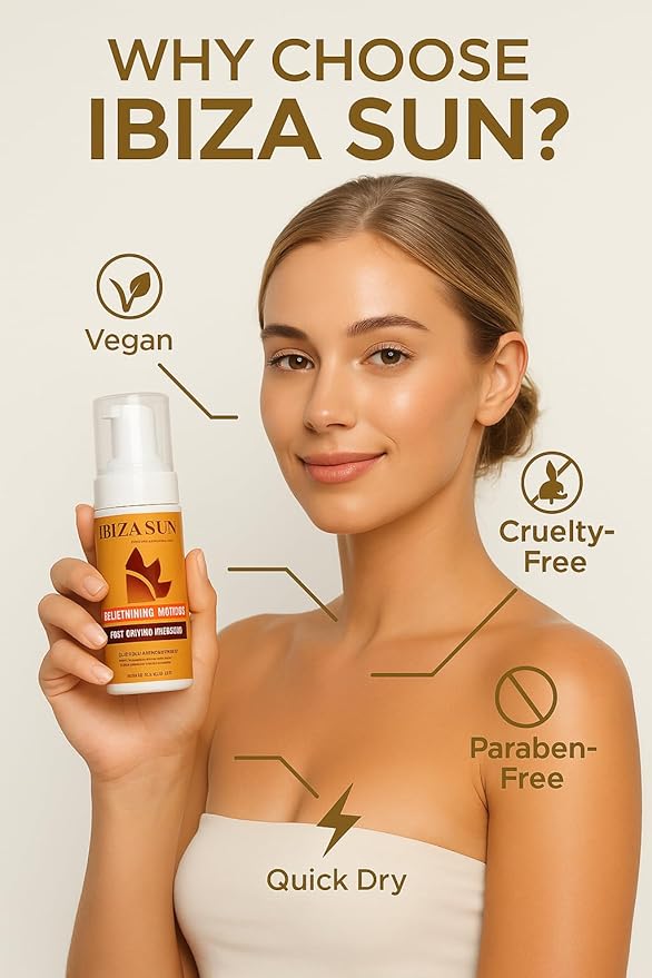 Self-Tanning Mousse – Organic DHA + Aloe Vera – Quick Dry, Paraben-Free, Vegan & Cruelty-Free – Natural-Looking Tan for Face & Body