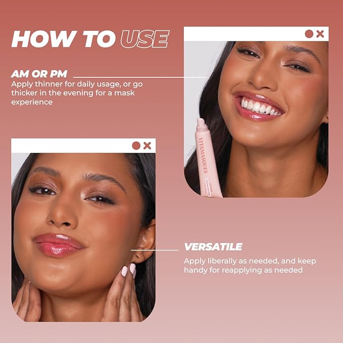 Vitamasques Lip Mask - Hydrating Cocoa Butter Lip Balm Moisturizer with Vitamins & Natural Oil Hydrates, Nourishes & Plumps Lips Area - Korean Skin Care Lip Care Products (Pack of 3)