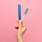 Bona Fide Beauty Glass Nail File with Case (Aqua) - 1 Piece Luxurious Gifts for Women, Crystal Etched Nail File for Natural Nails