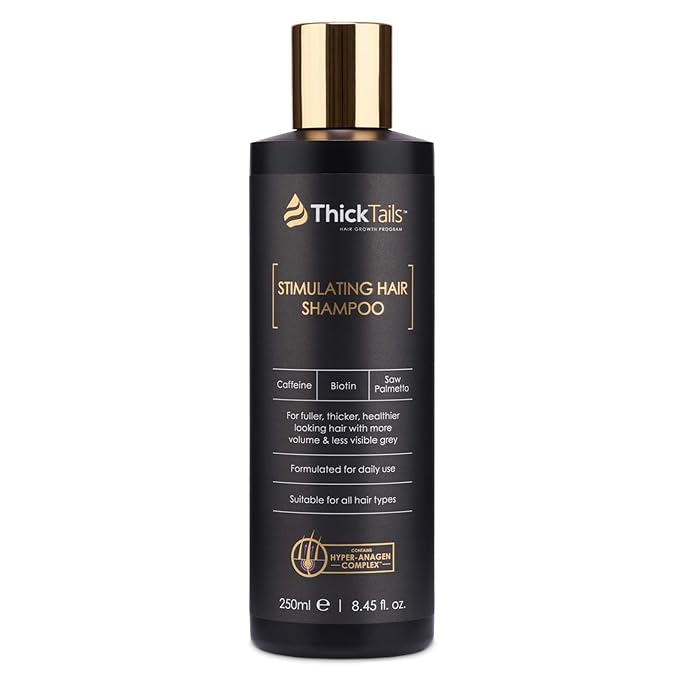 ThickTails Hair Growth Shampoo for Women with Biotin, Caffeine and Saw Palmetto, Sulfate Free Thickening Shampoo for Thinning Hair, Fuller Looking Volume, Stronger Feeling & Scalp Support, 8.45 fl oz