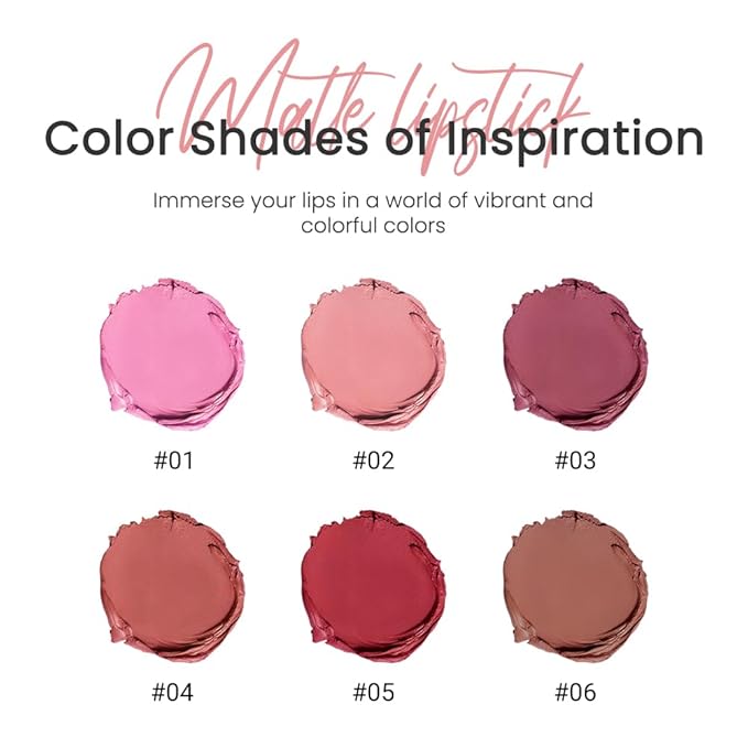 Nude Lip Stick,Matte Cream Lipstick Set for Women,Long Lasting Waterproof Smudge Proof Velvet lipsticks Crayon,Lip Makeup Kit Travel Size,Vegan & Cruelty-free (Pack of 1)