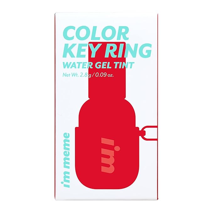 I'M MEME Color Key Ring Water Gel Lip Tint - 02 Orange Delight | Long Lasting Lip Gloss, Hydrating Glossy Finish, Kbeauty, Cute Korean Makeup, Compact, Portable Keychain, Travel-Friendly, 0.09 Oz